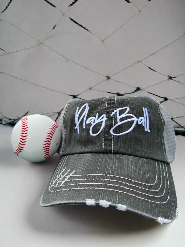 Play Ball Embroidered Trucker Hat