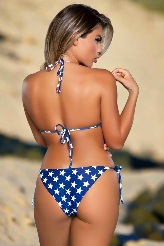 USA Flag Bikini for Women, Patriotic Stars and Stripes Bathing Suit