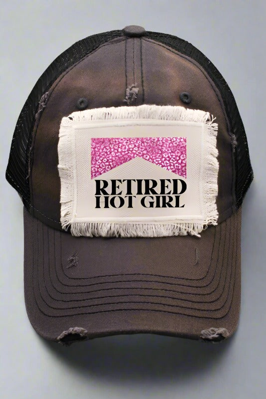 Pink Leopard Retired Hot Girl Patch Trucker Hat