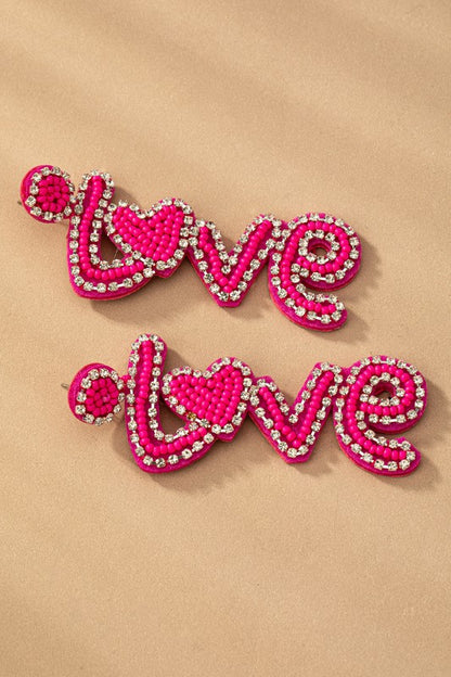 Love Seed Bead Earrings