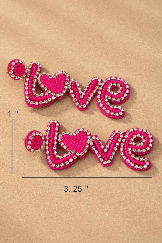 Love Seed Bead Earrings