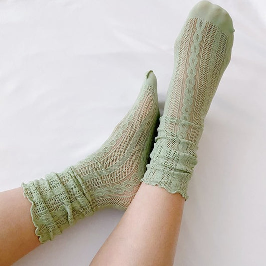 Slouch Crochet Lace Socks