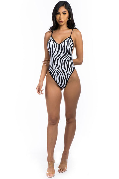 Zebra Print Bathing Suit