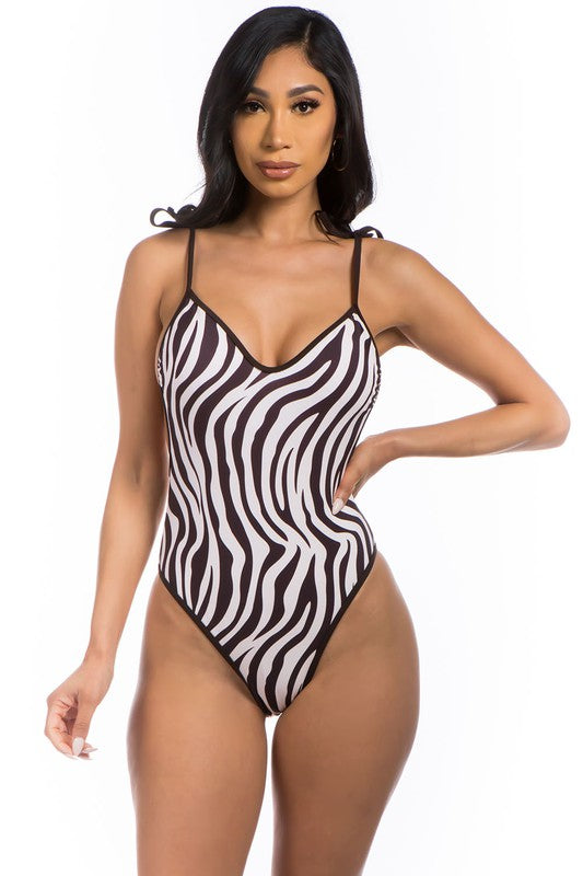 Zebra Print Bathing Suit