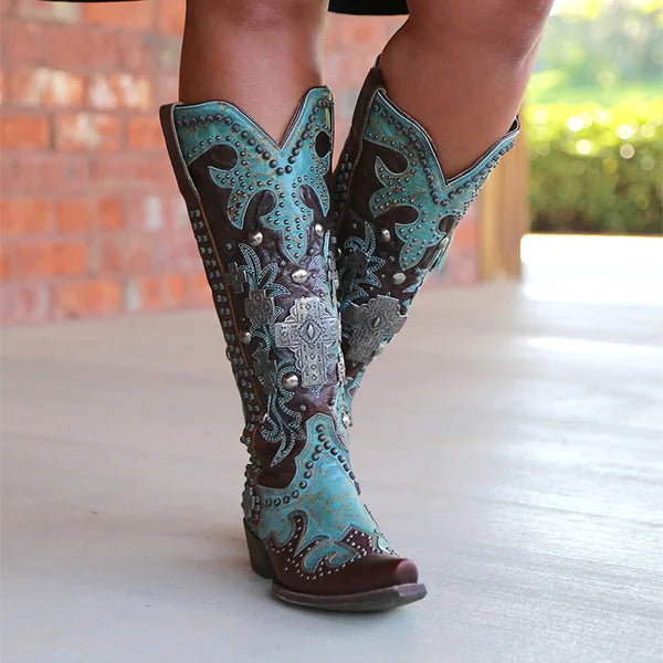 Lace Up Cowboy Boots