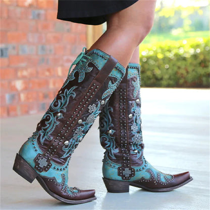 Lace Up Cowboy Boots