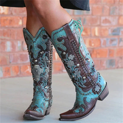 Lace Up Cowboy Boots