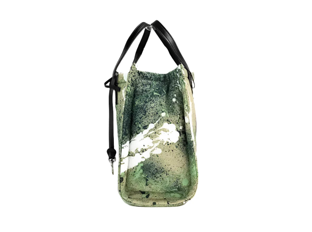 Marc Jacobs Mini Green Multi Splatter Paint Nylon Tote