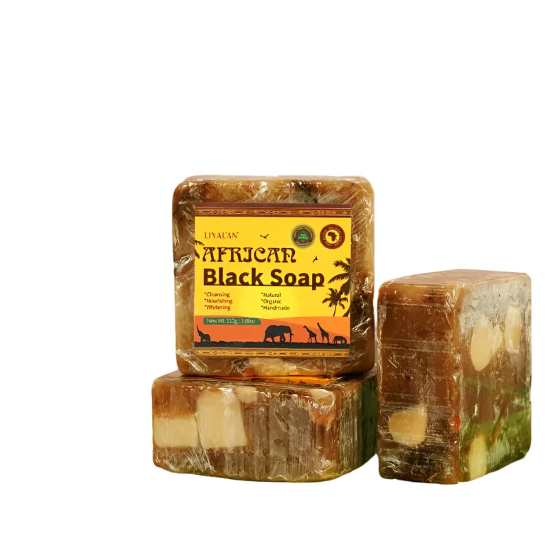 Handmade African Black Soap Duo